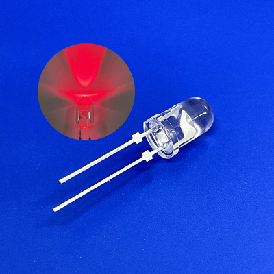 Trafik Uyarı Işığı LED Diyot 5mm 45deg 625nm Kırmızı Renk 12000mcd Kapaklı Kısa Pin