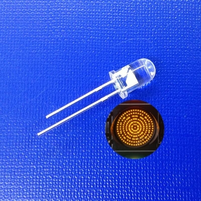Trafik Işığı Serisi Paslanmaz LED 5mm Diyot Sarı Kehribar Yayılan Renk Yuvarlak Baş 590-595nm 14000mcd Yürüyüş Sinyalı