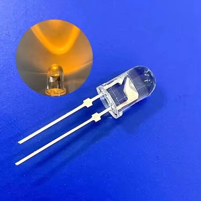 Çapraz delik 5mm 45deg 590nm Amber Color LED 13000mcd Trafik ışıkları için duraklama ile