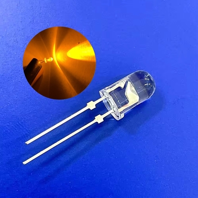 5mm Amber Color 590nm Super Bright 12000mcd Trafik Uyarısı Işığı için Durdurma ile Kısa Pin