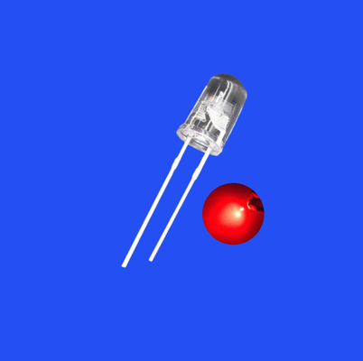 Yanıp sönen LED 5mm 0.5Hz 1/2 Görev Döngüsü Kırmızı Renk 620nm 1500mcd Açık Lens Dip Yanıp sönen LED