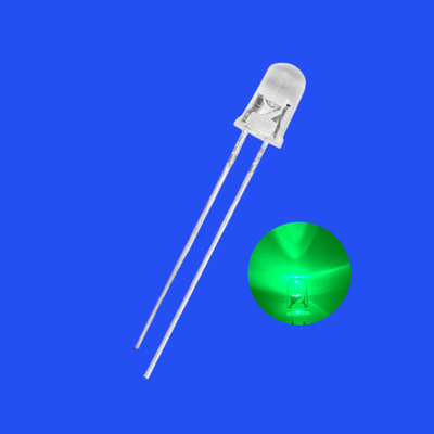 5mm 1.5Hz 12V 1/6 Görev Döngüsü Yeşil Renk 515-525nm 5000-7000mcd Yuvarlak Baş Direnci Entegre Yanıp sönen LED