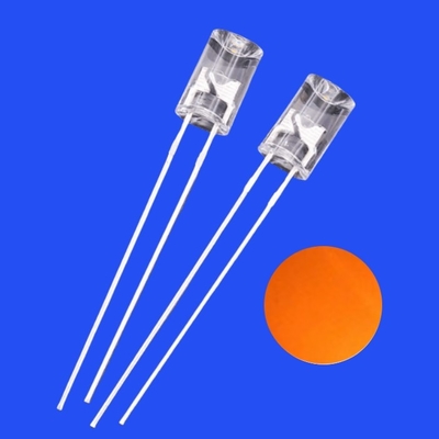 5mm 1.5Hz 1/12 Görev Döngüsü 12V Turuncu Renk 615nm 1200mcd 90deg Resistor Entegre Flangeless Konkav Yanıp sönen LED