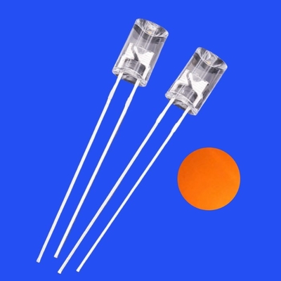 5mm 2Hz 1/6 Görev Döngüsü 12V Açık Turuncu Renk 600nm 1200mcd 90deg Resistor Entegre Flangeless Konkav Yanıp sönen LED
