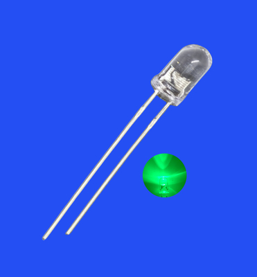 Yanıp sönen LED 5mm 3.0Hz 1/6 Görev Döngüsü Yeşil Renk 520nm 7000mcd Yuvarlak Açık Lens Dip Yanıp sönen LED